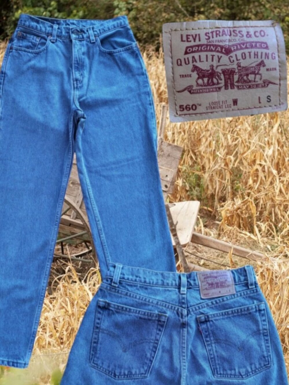 VTG 90s Levi's 560 Loose Fit Straight High Rise Jeans USA Size 9 JR S (27x31)